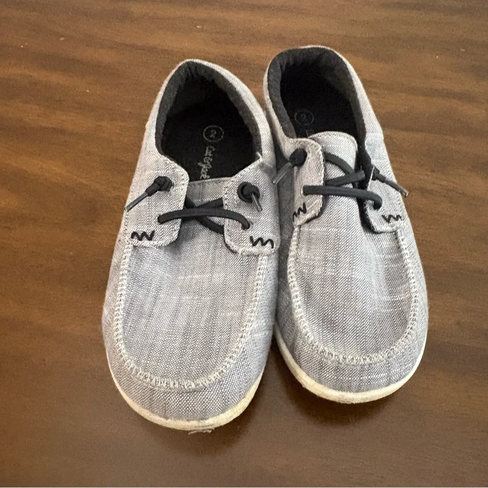 Cat & Jack Boys Size 2 Shoes Hey Dude Like Slip On Loafer Grey Blue school